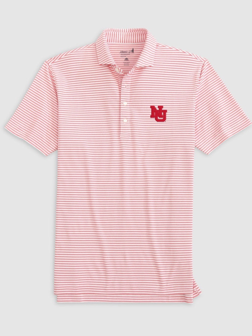 University of Nebraska Stetsons Striped Performance Mesh Polo - Vault Logo